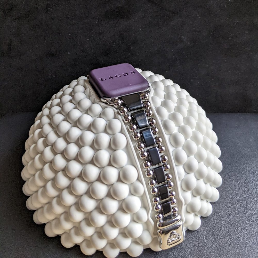 LAGOS Black Ceramic & Stainless Steel Watch Bracelet for 42 - 45mm Apple Watch